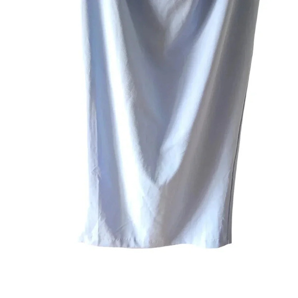 Bardot Cut Out Slit Classy Midi Fitted Cocktail Dress in Light Blue Size XXL. - Picture 8 of 15